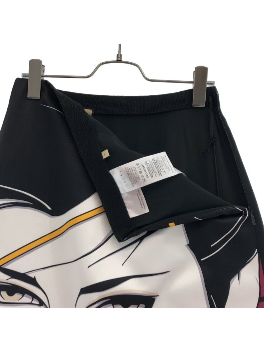 Gucci Patrick Nagel Art Print Flare Skirt Black 38 - Picture 4 of 10